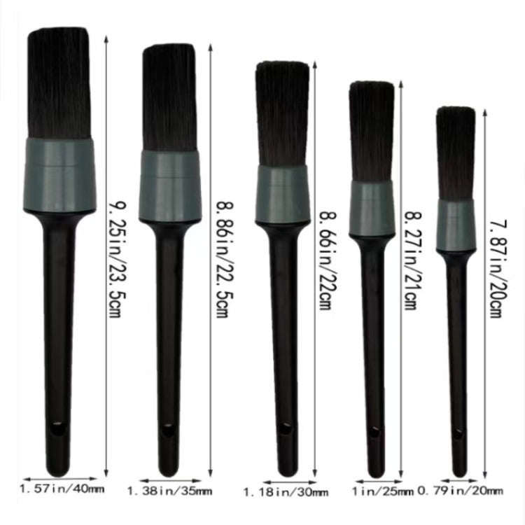 11pcs /Set Car Wash Cleaning Gap Detail Short Handle Brush(Red)