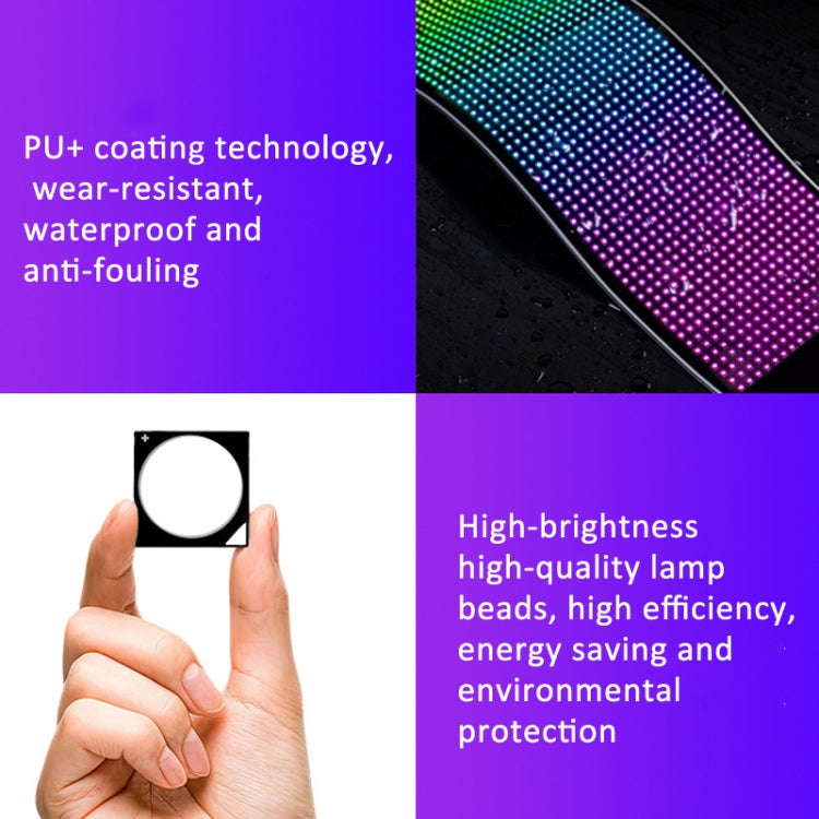 LED Flexible Screen Advertising  Large Screen Supports APP Bluetooth Control 35.4 x 7.6 Inch USB