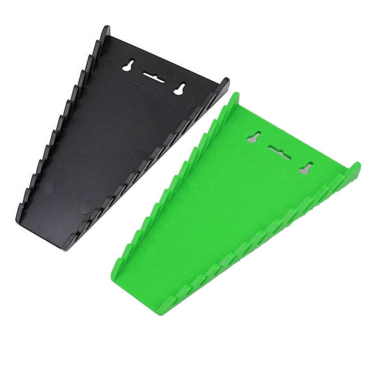 12-Slot Plastic Magnetic Removable Tray Wrench Storage Bracket(Black+Green)