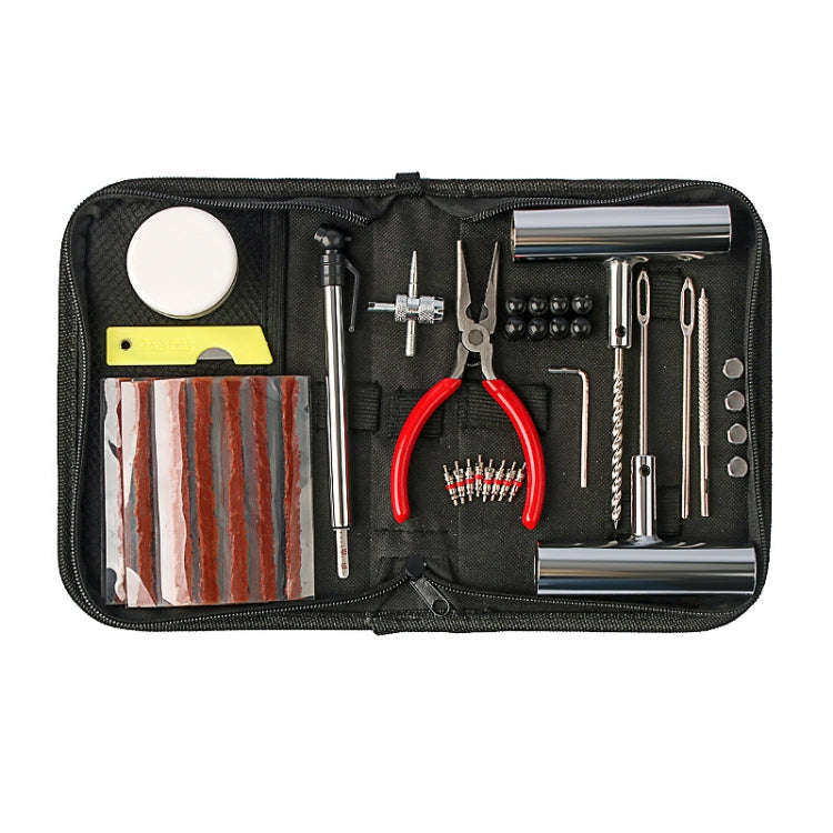 46pcs /Set Car Tubeless Tire Repair Needle Rubber Strip Valve Tip Needle-nosed Pliers Tool Set(Wi...