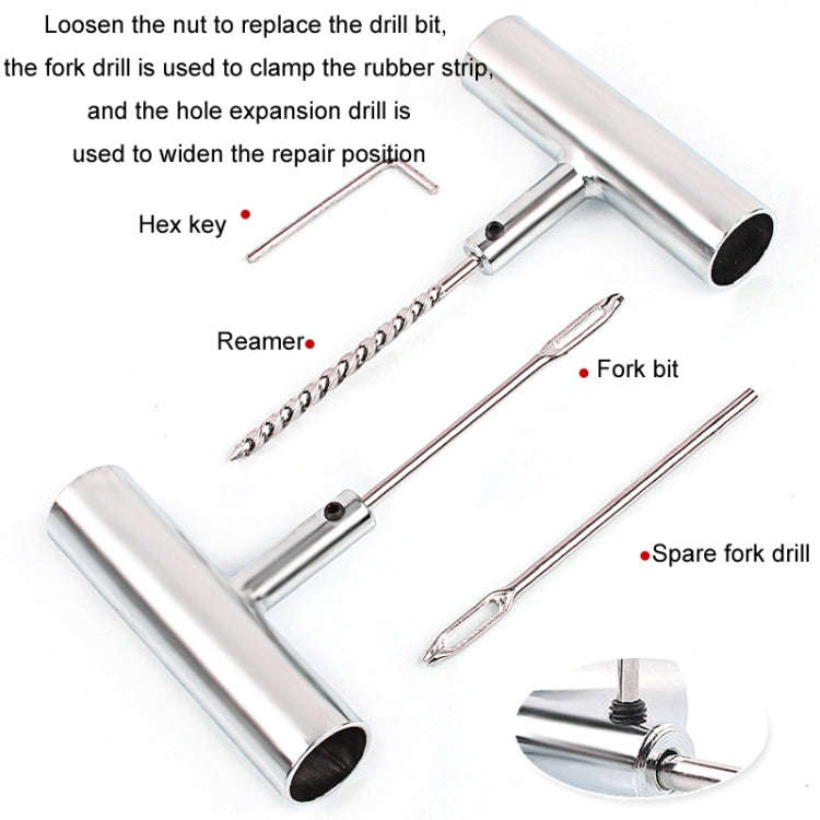 46pcs /Set Car Tubeless Tire Repair Needle Rubber Strip Valve Tip Needle-nosed Pliers Tool Set(Wi...