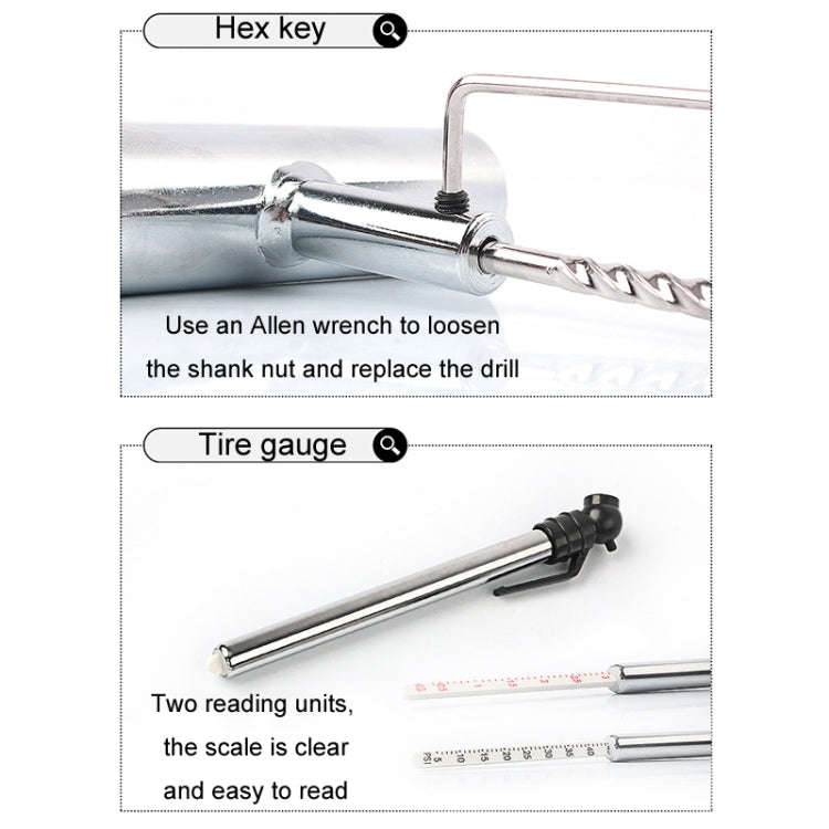 46pcs /Set Car Tubeless Tire Repair Needle Rubber Strip Valve Tip Needle-nosed Pliers Tool Set(Wi...