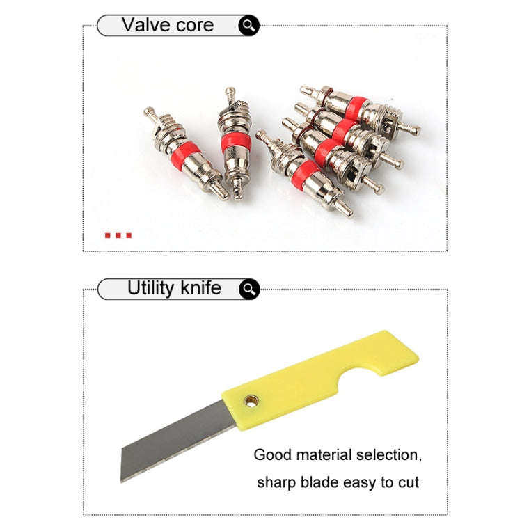 46pcs /Set Car Tubeless Tire Repair Needle Rubber Strip Valve Tip Needle-nosed Pliers Tool Set(Wi...