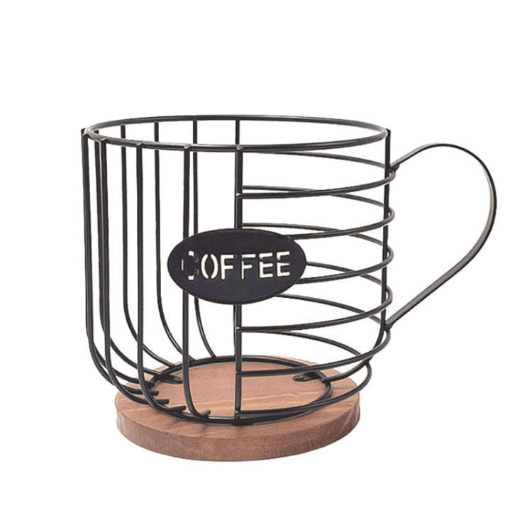 Coffee Companion Storage Rack Cup-Shaped Kitchen Storage Basket, Color: Black with Words
