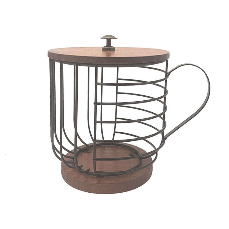 Coffee Companion Storage Rack Cup-Shaped Kitchen Storage Basket, Color: Black No WordsLid