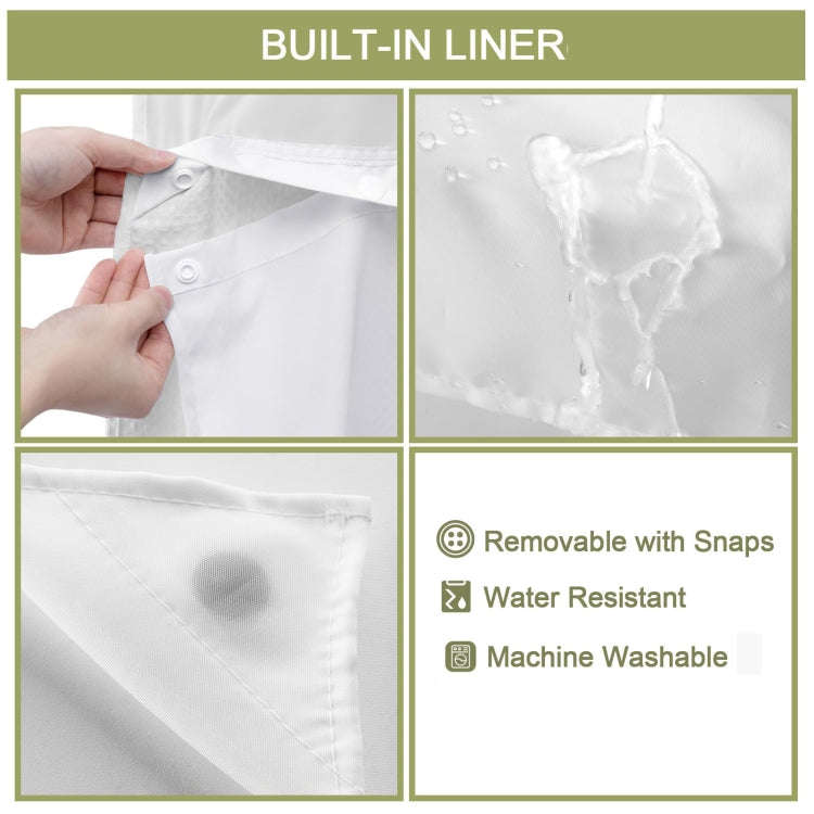 No Hook Waffle Shower Curtain with Removable Lining for Bathroom 72 x 75 Inch(Gray 1)