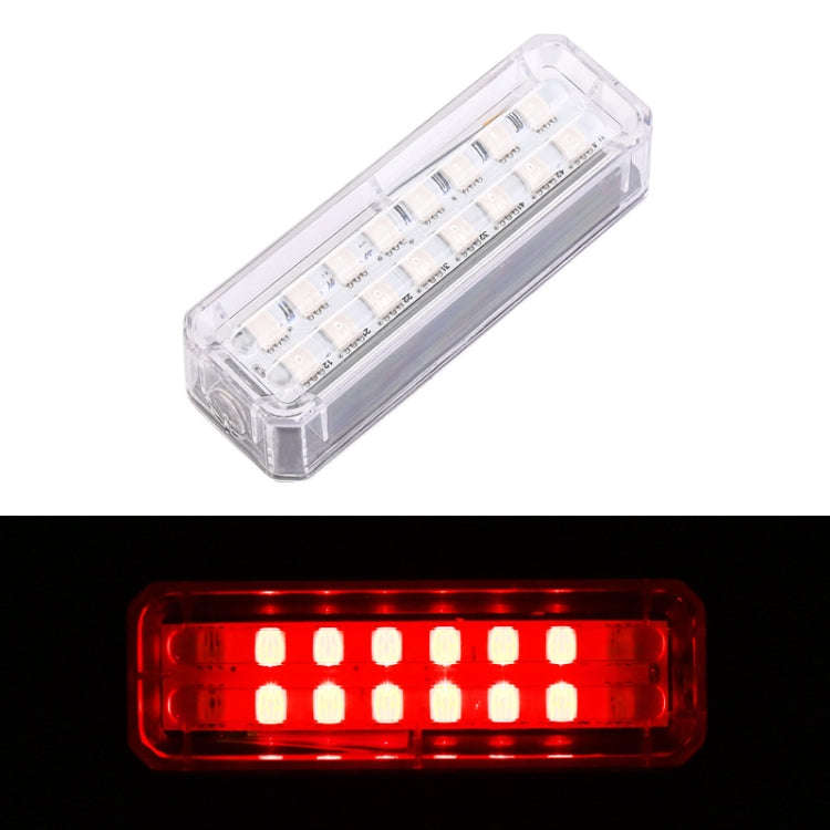 Solar Car Warning Double-Row Flashing Lights, Color: Red