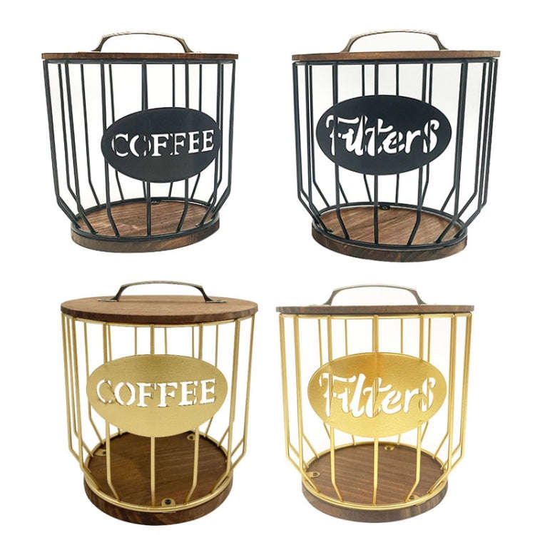 Coffee Capsule Filter Storage Basket Home Kitchen Decorations, Color: C Gold No Lid