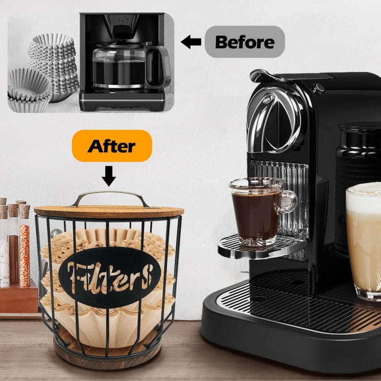 Coffee Capsule Filter Storage Basket Home Kitchen Decorations, Color: C Gold No Lid