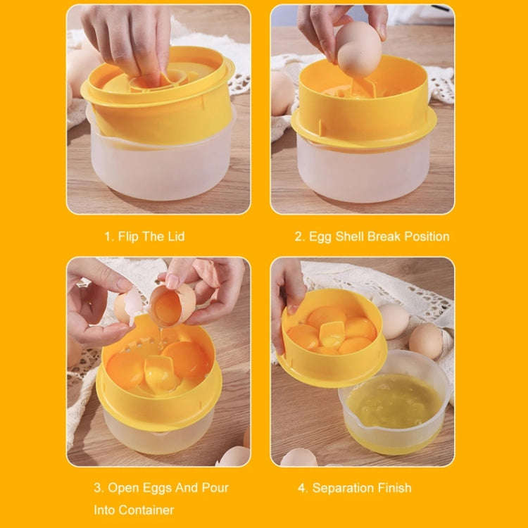 Large Capacity Egg White Egg Yolk Separator with Storage Box Bakeware Kitchen Tools(Orange)