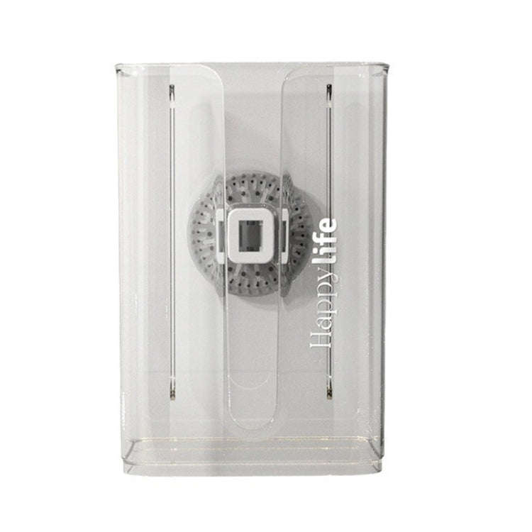 Suction Cup Tissue Box Holder Wall-mounted Tissue Box Cover(White Transparent)