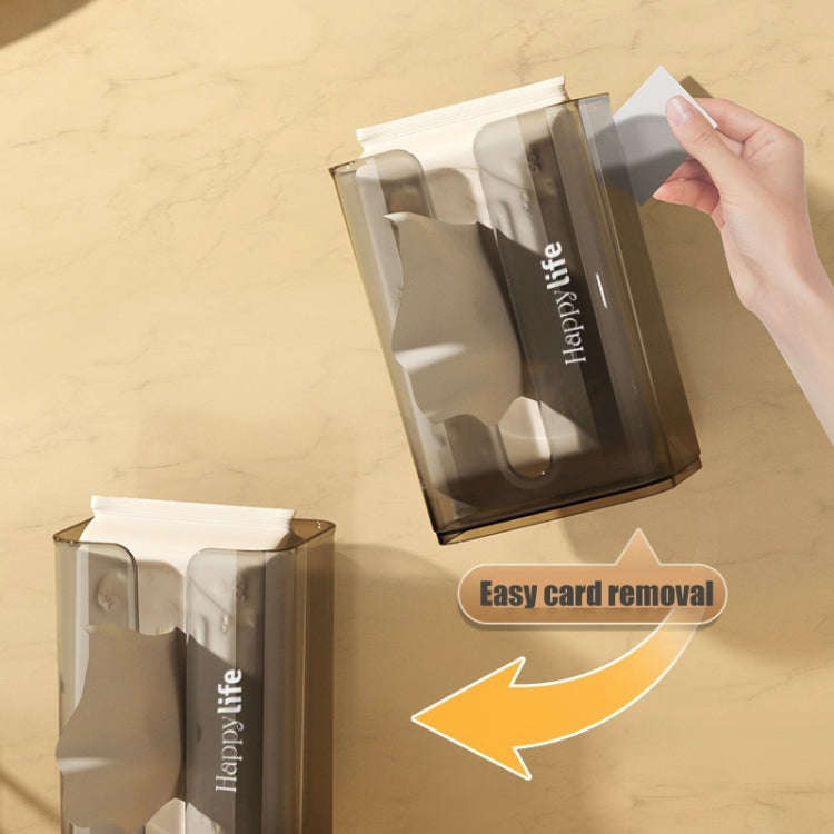 Suction Cup Tissue Box Holder Wall-mounted Tissue Box Cover(Gray Transparent)
