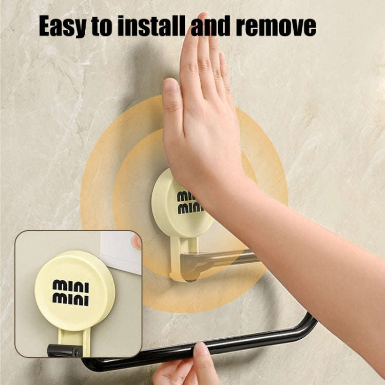 Wall-Mounted Suction Cup Roll Tissue Holder Storage Hook For Cling Film Rag And Towel(Cream)