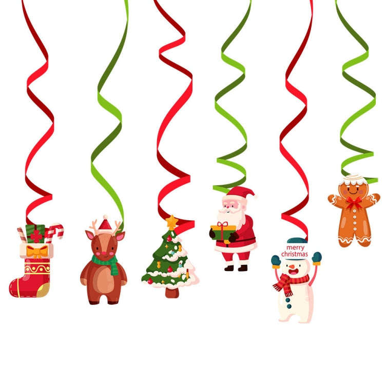 Christmas Cartoon Spiral Pendants Party Scene Decorations(Elk)