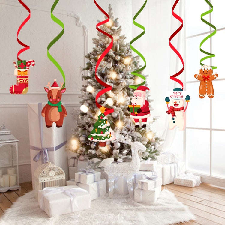 Christmas Cartoon Spiral Pendants Party Scene Decorations(Elk)