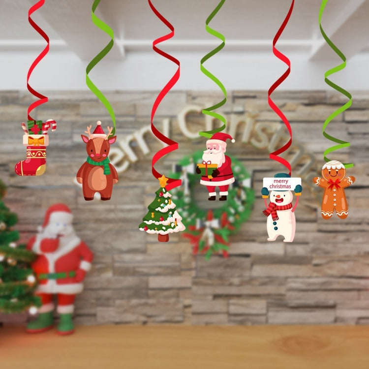 Christmas Cartoon Spiral Pendants Party Scene Decorations(Elk)