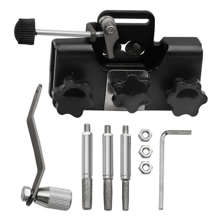 Portable Handheld Electric Saw Hand-cranked Chain Sharpener With 3 Grinding Heads(Black)