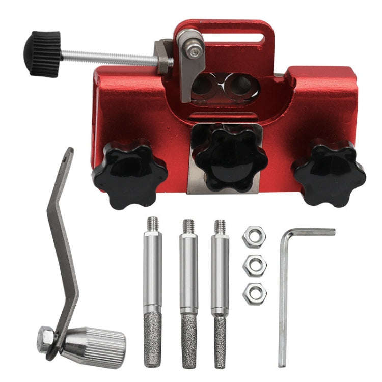 Portable Handheld Electric Saw Hand-cranked Chain Sharpener With 3 Grinding Heads(Red)