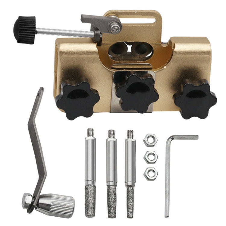 Portable Handheld Electric Saw Hand-cranked Chain Sharpener With 3 Grinding Heads(Gold)