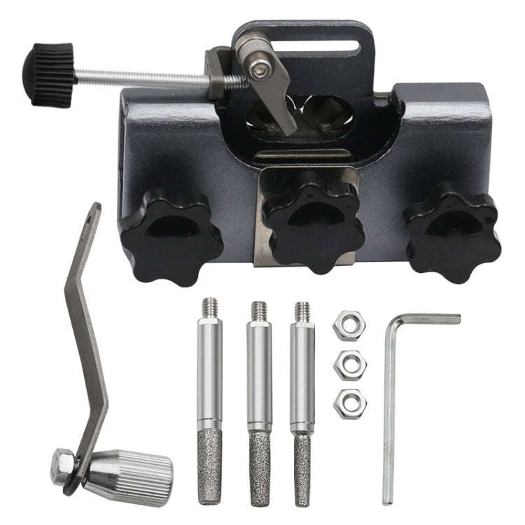 Portable Handheld Electric Saw Hand-cranked Chain Sharpener With 3 Grinding Heads(Gray)