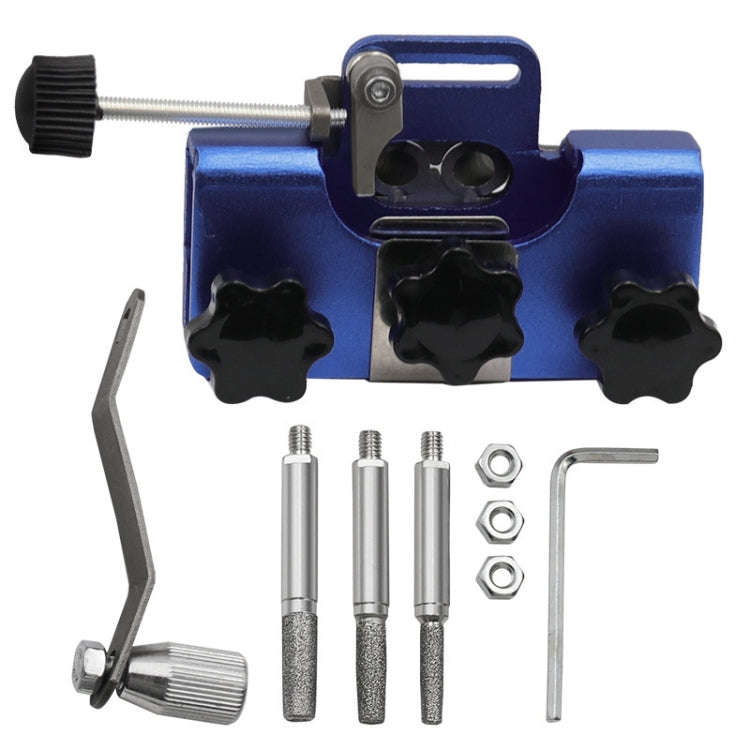 Portable Handheld Electric Saw Hand-cranked Chain Sharpener With 3 Grinding Heads(Blue)