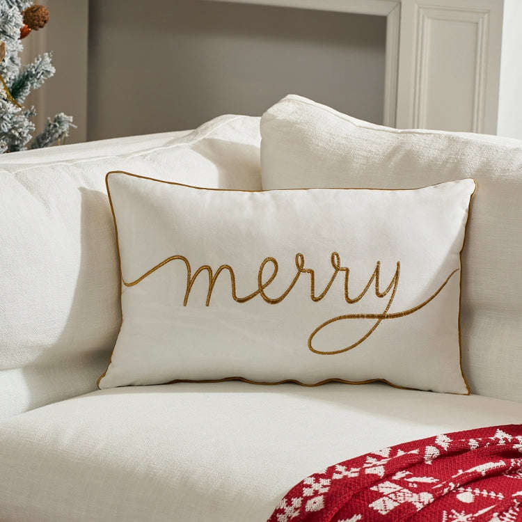 30x50cm Christmas Pillowcase Holiday Decorative Cushion Cover, Pillow Core Not Included(White)