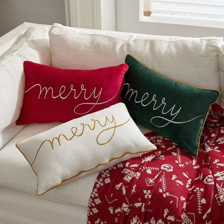 30x50cm Christmas Pillowcase Holiday Decorative Cushion Cover, Pillow Core Not Included(White)