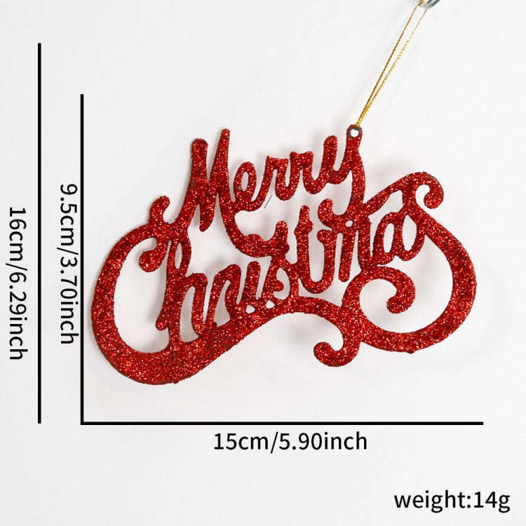 2pcs Christmas Shiny Letter Pendants Christmas Tree DIY Decorations(Red)