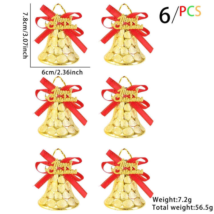 6pcs /Set 6cm Christmas Decoration Plastic Bells Christmas Tree Decoration Pendants