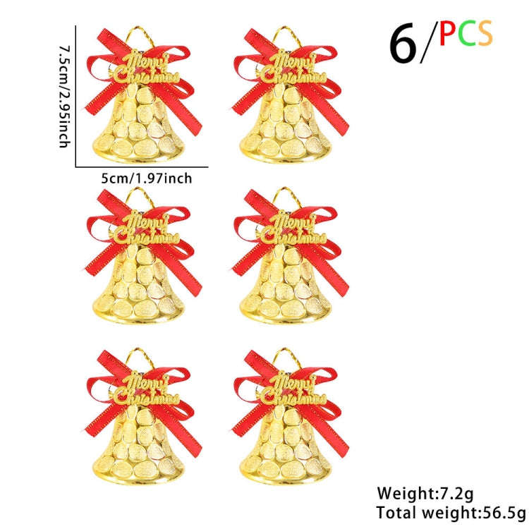 6pcs /Set 5cm Christmas Decoration Plastic Bells Christmas Tree Decoration Pendants