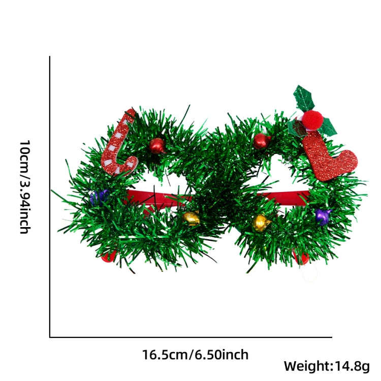 Christmas Decoration Glasses Masquerade Dress-up Glasses(Wreath)