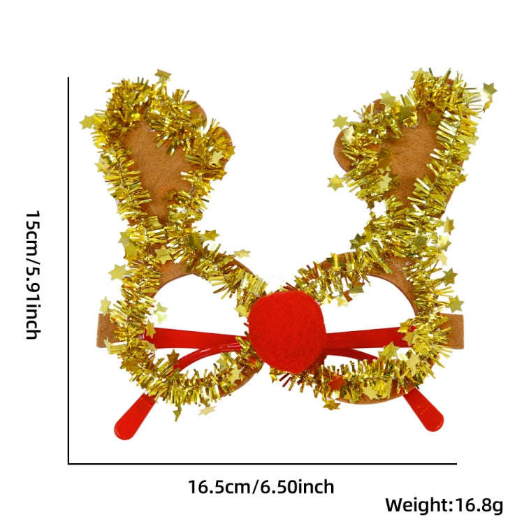 Christmas Decoration Glasses Masquerade Dress-up Glasses(Elk Horn)