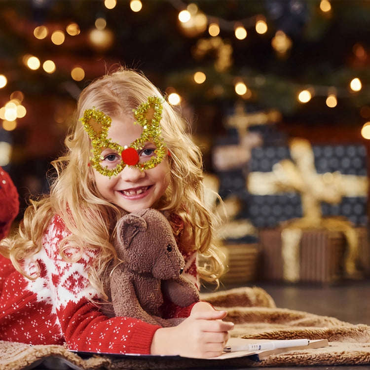 Christmas Decoration Glasses Masquerade Dress-up Glasses(Elk Horn)