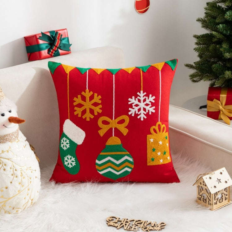 45x45cm Christmas Decoration Pillowcase Cartoon Printing Embroidery Pillow Cushion, Pillow Core N...