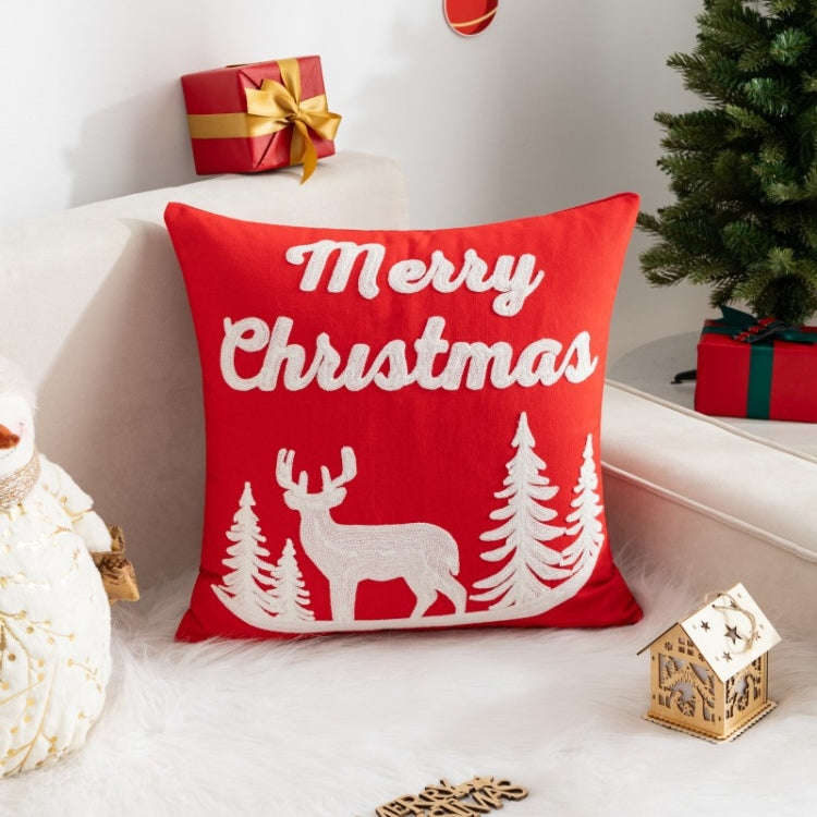 45x45cm Christmas Decoration Pillowcase Cartoon Printing Embroidery Pillow Cushion, Pillow Core N...
