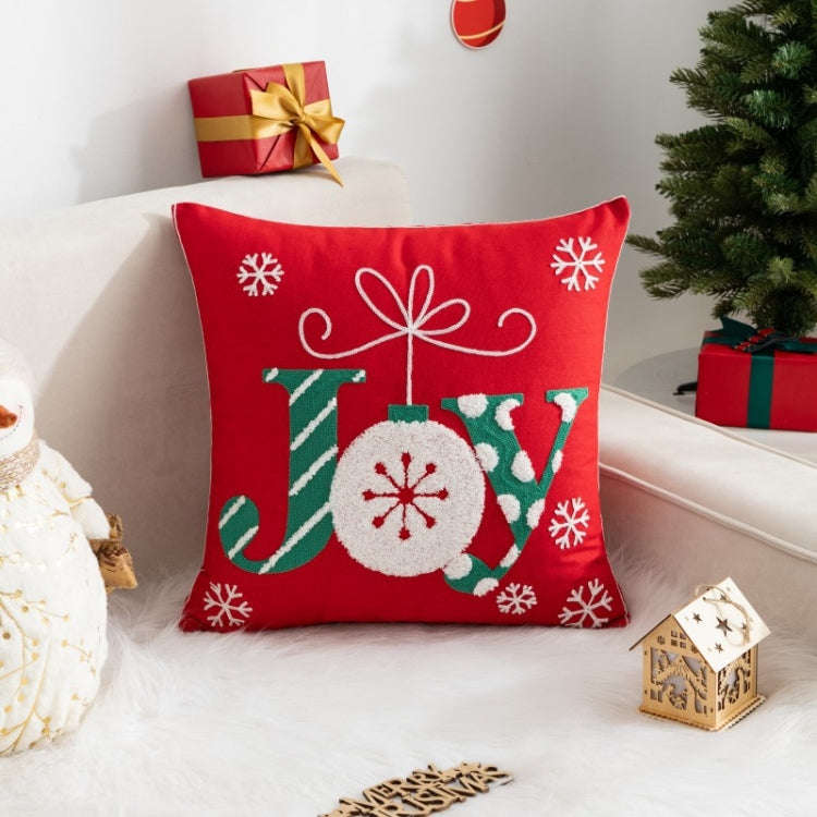 45x45cm Christmas Decoration Pillowcase Cartoon Printing Embroidery Pillow Cushion, Pillow Core N...