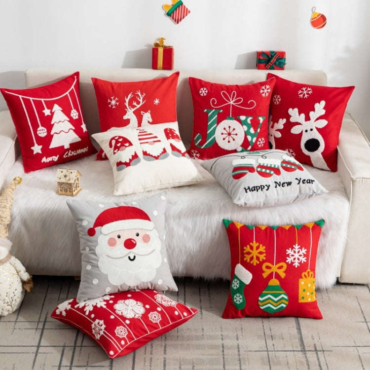 45x45cm Christmas Decoration Pillowcase Cartoon Printing Embroidery Pillow Cushion, Pillow Core N...
