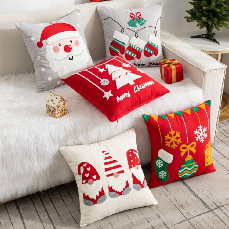 45x45cm Christmas Decoration Pillowcase Cartoon Printing Embroidery Pillow Cushion, Pillow Core N...