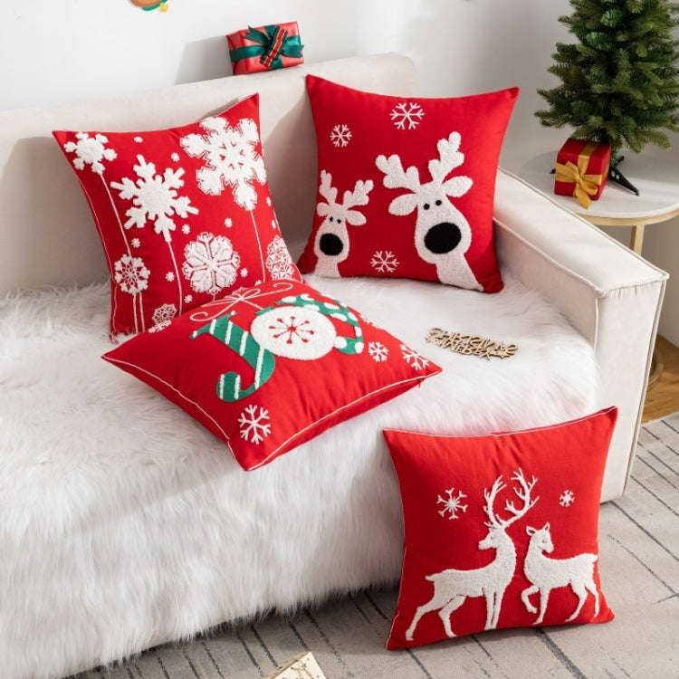 45x45cm Christmas Decoration Pillowcase Cartoon Printing Embroidery Pillow Cushion, Pillow Core N...