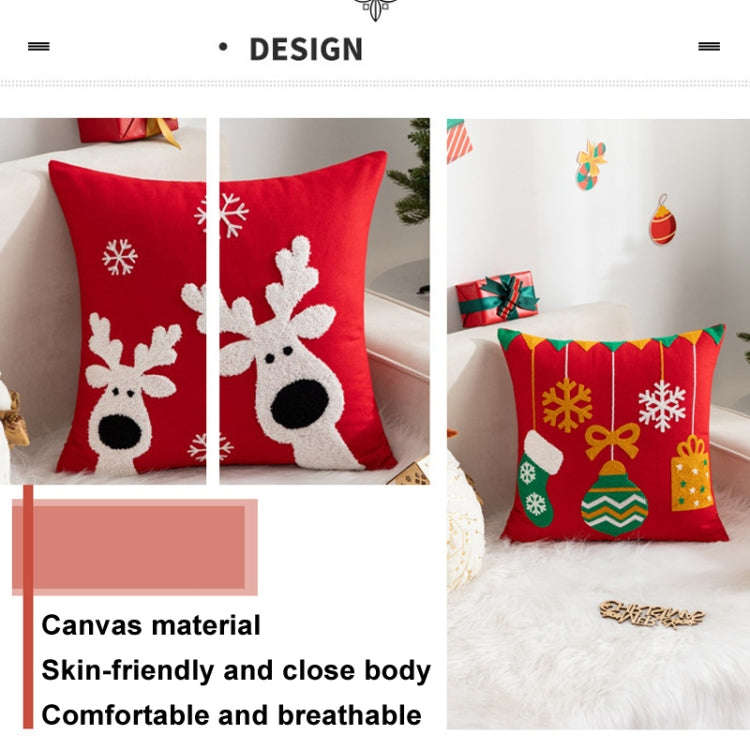 45x45cm Christmas Decoration Pillowcase Cartoon Printing Embroidery Pillow Cushion, Pillow Core N...