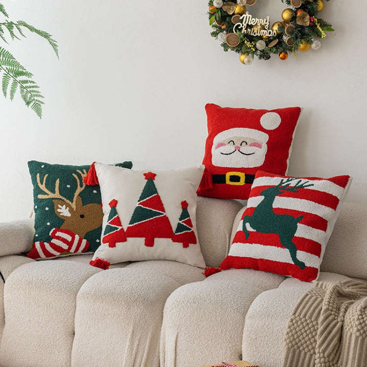 45x45cm Christmas Pillowcase Holiday Home Decoration Pillow Cover, Pillow Core Not Included, Styl...