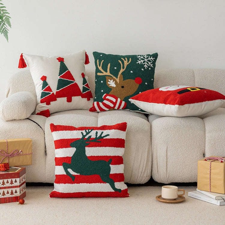 45x45cm Christmas Pillowcase Holiday Home Decoration Pillow Cover, Pillow Core Not Included, Styl...
