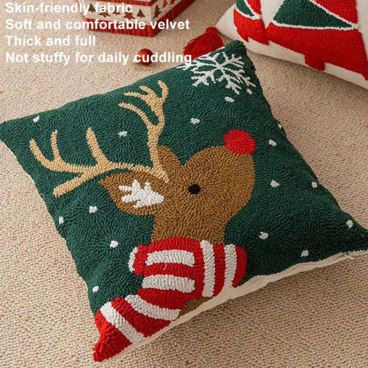 45x45cm Christmas Pillowcase Holiday Home Decoration Pillow Cover, Pillow Core Not Included, Styl...