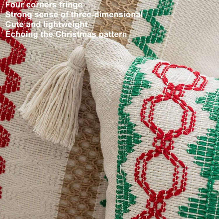 45x45cm Christmas Jacquard Sofa Pillowcase Simple Recliner Pillow Cover, Pillow Core Not Included...
