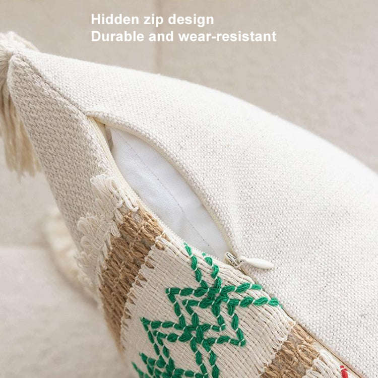 45x45cm Christmas Jacquard Sofa Pillowcase Simple Recliner Pillow Cover, Pillow Core Not Included...