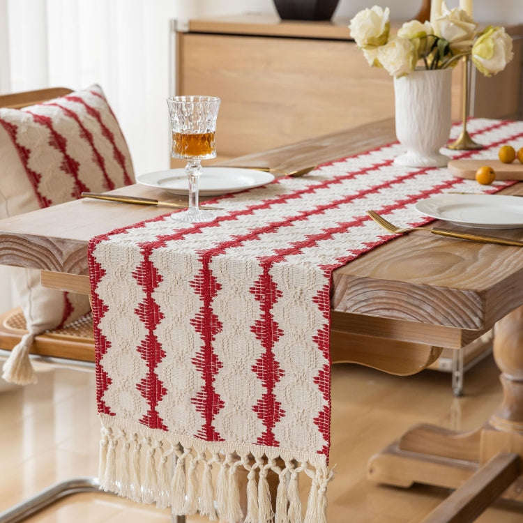 33x273cm Christmas Towel Embroidery Table Flag Simple Tablecloths(Christmas Tree Wave)