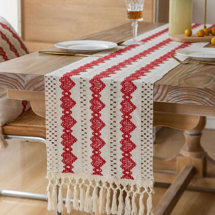 33x273cm Christmas Towel Embroidery Table Flag Simple Tablecloths(Love Ring)