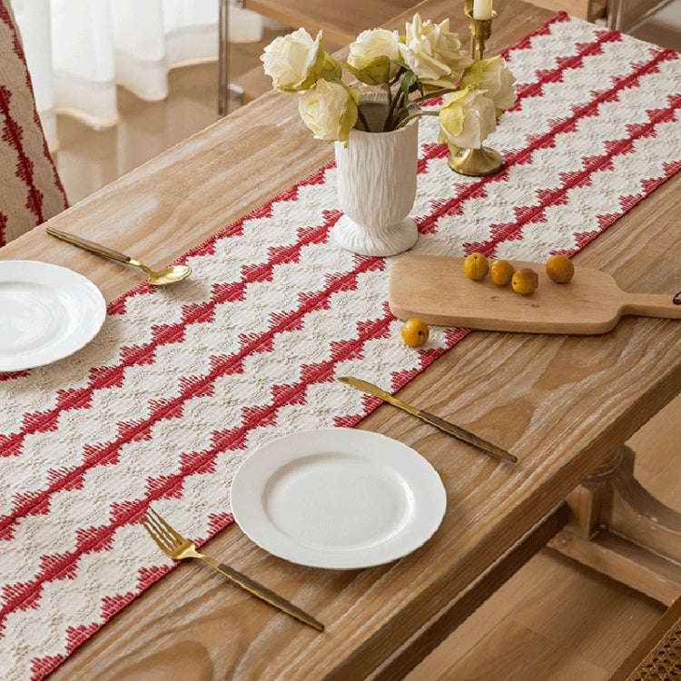 33x273cm Christmas Towel Embroidery Table Flag Simple Tablecloths(Christmas Tree Wave)