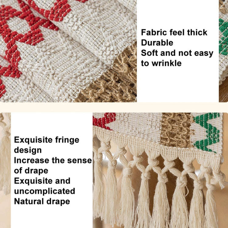 33x273cm Christmas Towel Embroidery Table Flag Simple Tablecloths(Christmas Tree Wave)