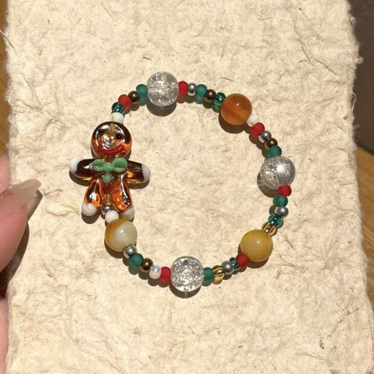 Christmas Beads Bracelet Holiday Ambience Exquisite Versatile Design Jewellery, Style: Gingerbrea...